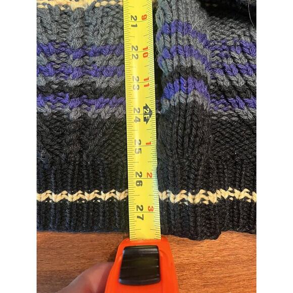 IZod Stripes Shetland Wool Sweater Size XL Vintage Note - Picture 4 of 5